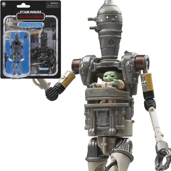 Star Wars The Vintage Collection IG-12, Grogu & Anzellan Deluxe 3 3/4-Inch Action Figures