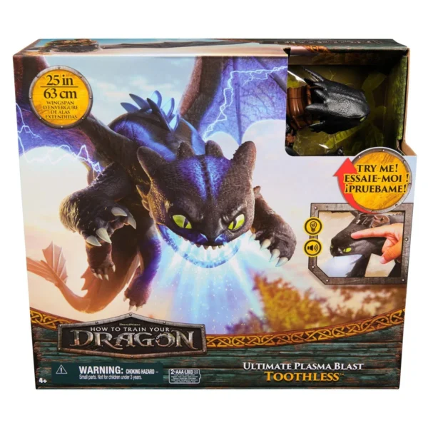 How to Train Your Dragon Toothless Ultimate Plasma Blast Light-Up Action Figure with Sound - Image 7